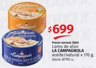 Lomo de atún LA CAMPAGNOLA aceite/natural x 170 g.