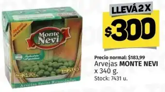 Arvejas MONTE NEVI x 340 g.