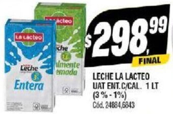 Supermercados Yaguar LECHE LA LACTEO UAT ENT.C/CAL. 1 LT oferta