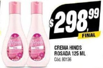 Supermercados Yaguar CREMA HINDS ROSADA 125 ML oferta