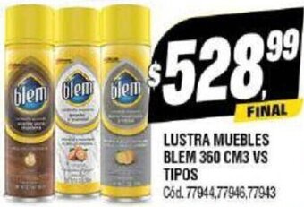 Supermercados Yaguar LUSTRA MUEBLES BLEM 360 CM3 VS TIPOS oferta