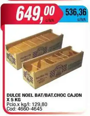 Maxiconsumo Dulce Noel Bat Bat.choc Cajon x 5kg oferta