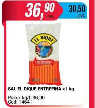 Maxiconsumo Sal El Dique Entrefina x 1kg oferta