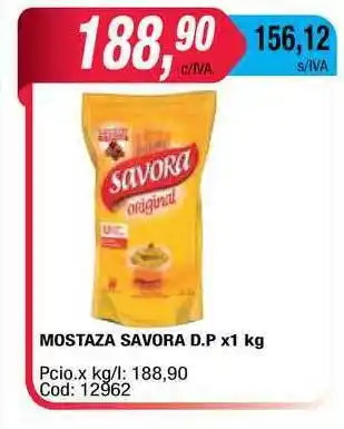 Maxiconsumo Mostaza Savora D.p x 1kg oferta