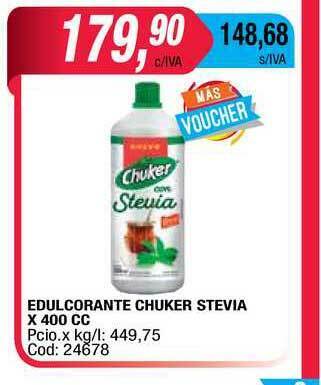 Maxiconsumo Edulcorante Chuker Stevia x 400cc oferta