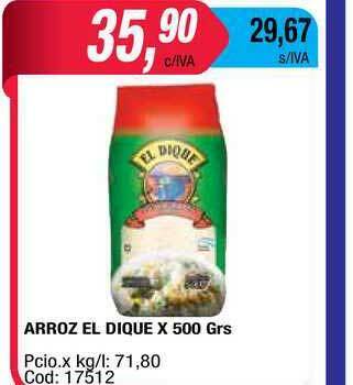 Maxiconsumo Arroz El Dique x 500grs oferta