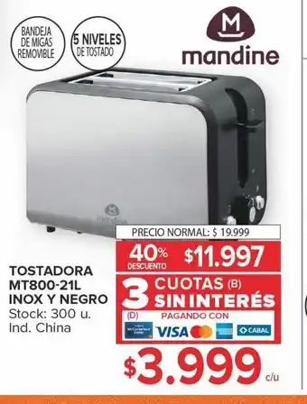 Carrefour Maxi Tostadora mandine oferta