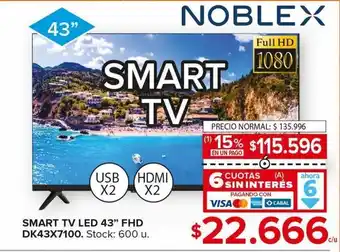 Carrefour Maxi Smart tv led 43 noblex oferta
