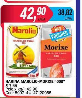 Maxiconsumo Harina Marolio-morixe 000 x 1kg oferta