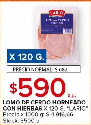 Carrefour Maxi Lomo de cerdo horneado con hierbas lario 120g oferta