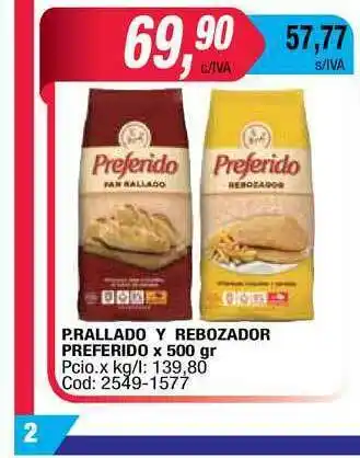 Maxiconsumo P.rallado Y Rebozador Preferido x 500gr oferta