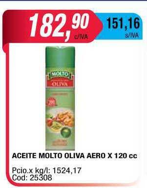 Maxiconsumo Aceite Molto Oliva Aero x 120cc oferta
