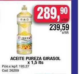 Maxiconsumo Aceite Pureza Girasol oferta