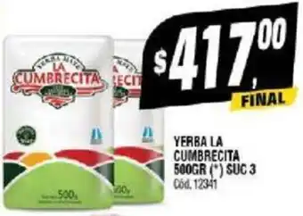 Supermercados Yaguar YERBA LA CUMBRECITA 500GR oferta