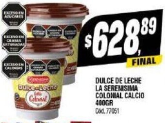 Supermercados Yaguar DULCE DE LECHE LA SERENISIMA COLONIAL CALCIO 400GR oferta