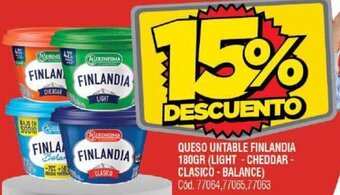 Supermercados Yaguar QUESO UNTABLE FINLANDIA 180GR oferta