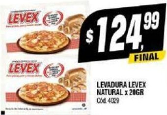 Supermercados Yaguar LEVADURA LEVEX NATURAL X 20GR oferta