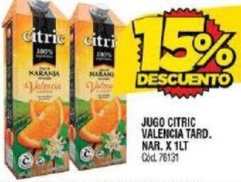 Supermercados Yaguar JUGO CITRIC VALENCIA TARD. NAR. X 1LT oferta