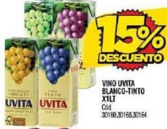 Supermercados Yaguar VINO UVITA BLANCO-TINTO X1LT oferta