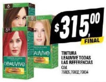 Supermercados Yaguar TINTURA LEAUVIVE TODAS LAS REFERENCIAS oferta