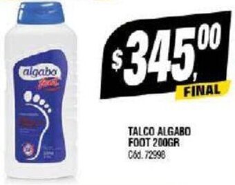 Supermercados Yaguar TALCO ALGABO FOOT 200GR oferta