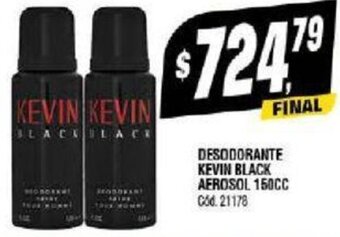 Supermercados Yaguar DESODORANTE KEVIN BLACK AEROSOL 150CC oferta