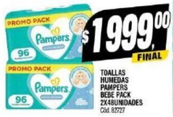 Supermercados Yaguar TOALLAS HUMEDAS PAMPERS BEBE PACK 2X48UNIDADES Cód. 82727 oferta