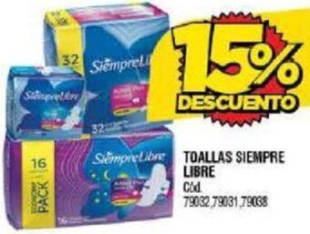 Supermercados Yaguar TOALLAS SIEMPRE LIBRE oferta