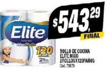 Supermercados Yaguar ROLLO DE COCINA ELITE MAXI 2ROLLOSX120PAÑOS oferta