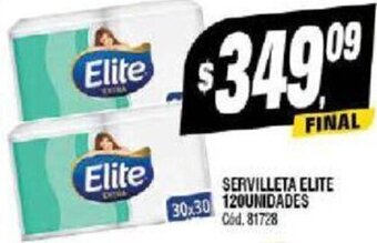 Supermercados Yaguar SERVILLETA ELITE 120UNIDADES oferta