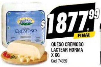 Supermercados Yaguar QUESO CREMOSO LACTEAR HORMA X KG Cód. 74359 oferta