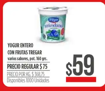 Supermercados Vea Yogur Entero Con Frutas Tregar 160grs oferta