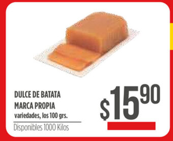 Supermercados Vea Dulce De Batata Marca Propia 100grs oferta