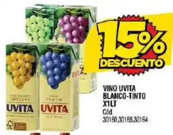 Supermercados Yaguar VINO UVITA BLANCO-TINTO X1LT oferta