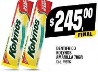 Supermercados Yaguar DENTIFRICO KOLYNOS AMARILLA 70GR oferta