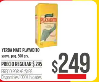 Supermercados Vea Yerba Mate Playadito Suave x 500grs oferta