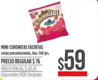 Supermercados Vea Coronitas Mini Fachitas 140grs oferta
