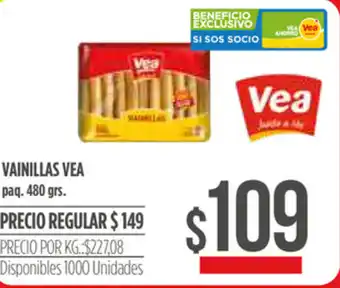 Supermercados Vea Vainillas Vea 480grs oferta