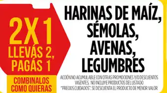 Supermercados Vea Harinas De Maiz Semolas, Avenas, Legumbres oferta