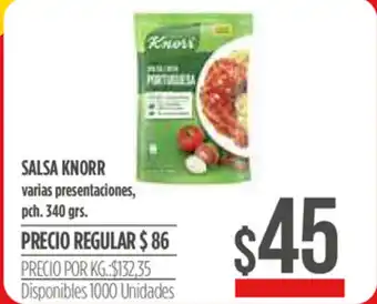 Supermercados Vea Knorr Salsa 340grs oferta