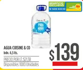 Supermercados Vea Agua Cuisine & Co 6,5lts oferta