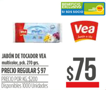 Supermercados Vea Jabón De Tocador Vea 270grs oferta