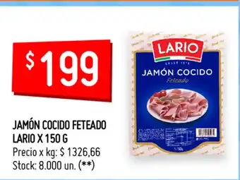Walmart Jamón Cocido Feteado Lario x 150g oferta