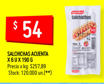 Walmart Salchichas Acuenta x 6u x 190g oferta