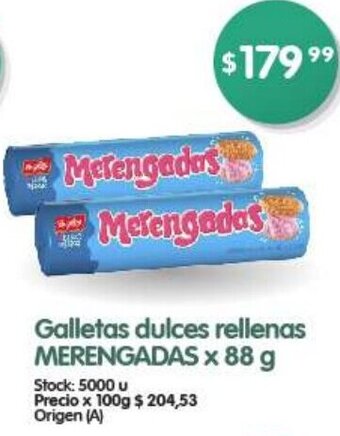 Supermercados Buenos Días Galletas dulces rellenas MERENGADAS x 88 g oferta