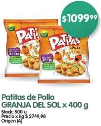 Supermercados Buenos Días Patitas de Pollo GRANJA DEL SOL x 400 g oferta