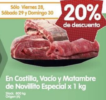 Supermercados Buenos Días En Costilla, Vacío y Matambre de Novillito Especial x 1 kg oferta