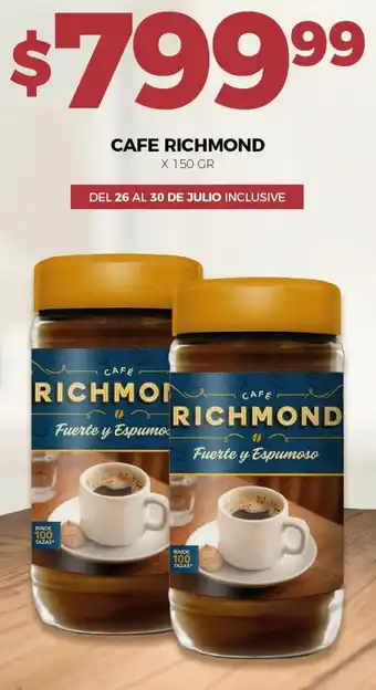Supermercados Tadicor CAFE RICHMOND X 150 GR oferta