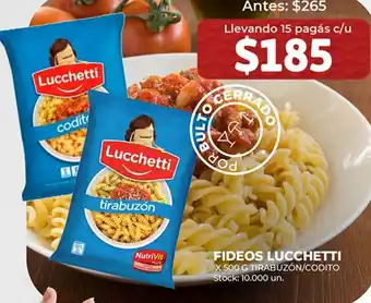Supermercados Tadicor FIDEOS LUCCHETTI X 500 G oferta