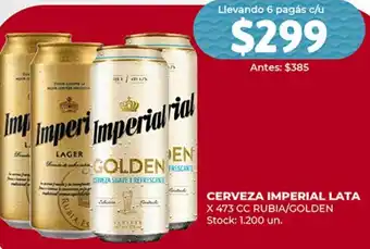 Supermercados Tadicor CERVEZA IMPERIAL LATA X 473 CC RUBIA/GOLDEN Stock: 1.200 un. oferta